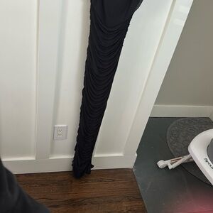 VENUS Black Ruched Maxi Dress